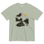 Bear playing guitar design on a Bay garment-dyed cotton t-shirt