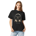 Luna moth specimen design on a Black garment-dyed cotton t-shirt