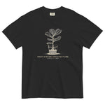 Root system architecture plant design on a Black garment-dyed cotton t-shirt