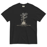 Root system architecture plant design on a Black garment-dyed cotton t-shirt
