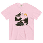 Bear playing guitar design on a Blossom garment-dyed cotton t-shirt
