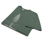 Pine tree and roots design on a Blue Spruce garment-dyed cotton t-shirt