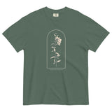 Wildflower and constellation design on a Blue Spruce garment-dyed cotton t-shirt