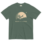 Frog and full moon design on a Blue Spruce garment-dyed cotton t-shirt