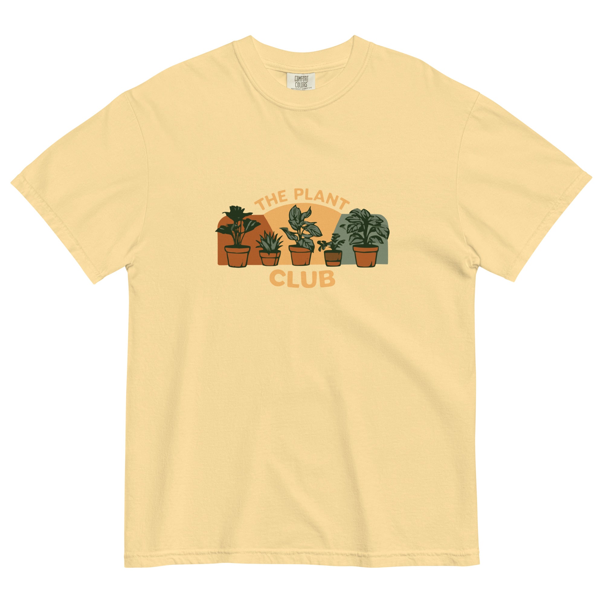 The Plant Club houseplants design on a Butter garment-dyed cotton t-shirt