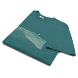 Fox on the ridge topographic design on an Emerald garment-dyed cotton t-shirt