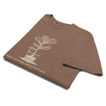 Root system architecture plant design on an Espresso garment-dyed cotton t-shirt