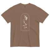 Wildflower and constellation design on an Espresso garment-dyed cotton t-shirt