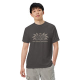 Nocturnal Botanics fern and flower design on a Graphite garment-dyed cotton t-shirt