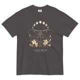 Luna moth specimen design on a Graphite garment-dyed cotton t-shirt