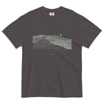 Fox on the ridge topographic design on a Graphite garment-dyed cotton t-shirt