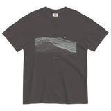 Fox on the ridge topographic design on a Graphite garment-dyed cotton t-shirt