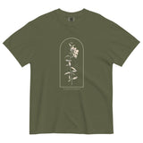 Wildflower and constellation design on a Hemp garment-dyed cotton t-shirt