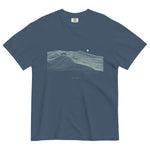 Fox on the ridge topographic design on a Midnight garment-dyed cotton t-shirt