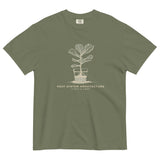 Root system architecture plant design on a Moss garment-dyed cotton t-shirt