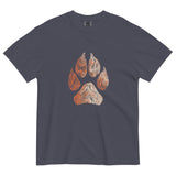 Wolf paw topographic design on a Navy garment-dyed cotton t-shirt