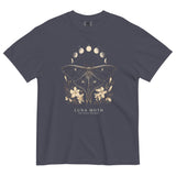 Luna moth specimen design on a Navy garment-dyed cotton t-shirt