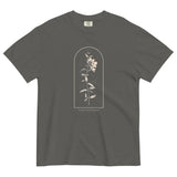 Wildflower and constellation design on a Pepper garment-dyed cotton t-shirt