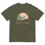 Frog and full moon design on a Sage garment-dyed cotton t-shirt