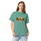 The Plant Club houseplants design on a Seafoam garment-dyed cotton t-shirt