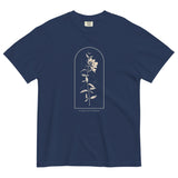 Wildflower and constellation design on a True Navy garment-dyed cotton t-shirt