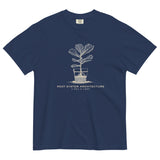 Root system architecture plant design on a True Navy garment-dyed cotton t-shirt