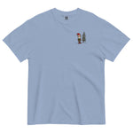 Elf and pine tree design on a Washed Denim garment-dyed cotton t-shirt