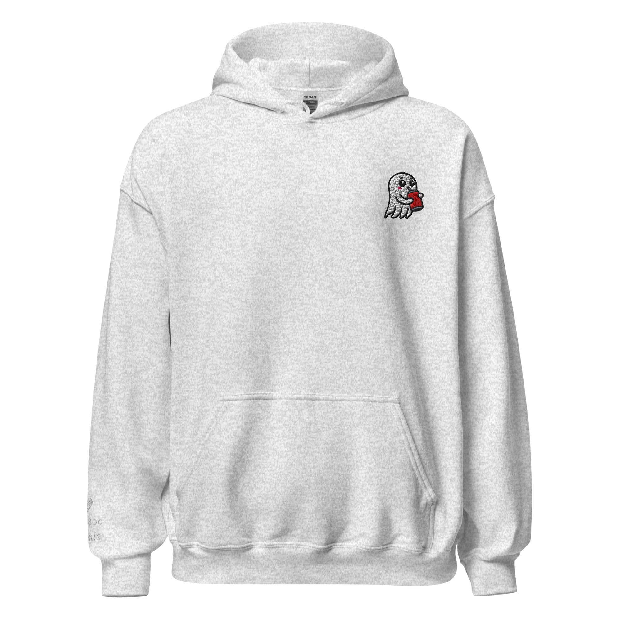 Ghost Sipping Soda Halloween Embroidered Unisex Hoodie