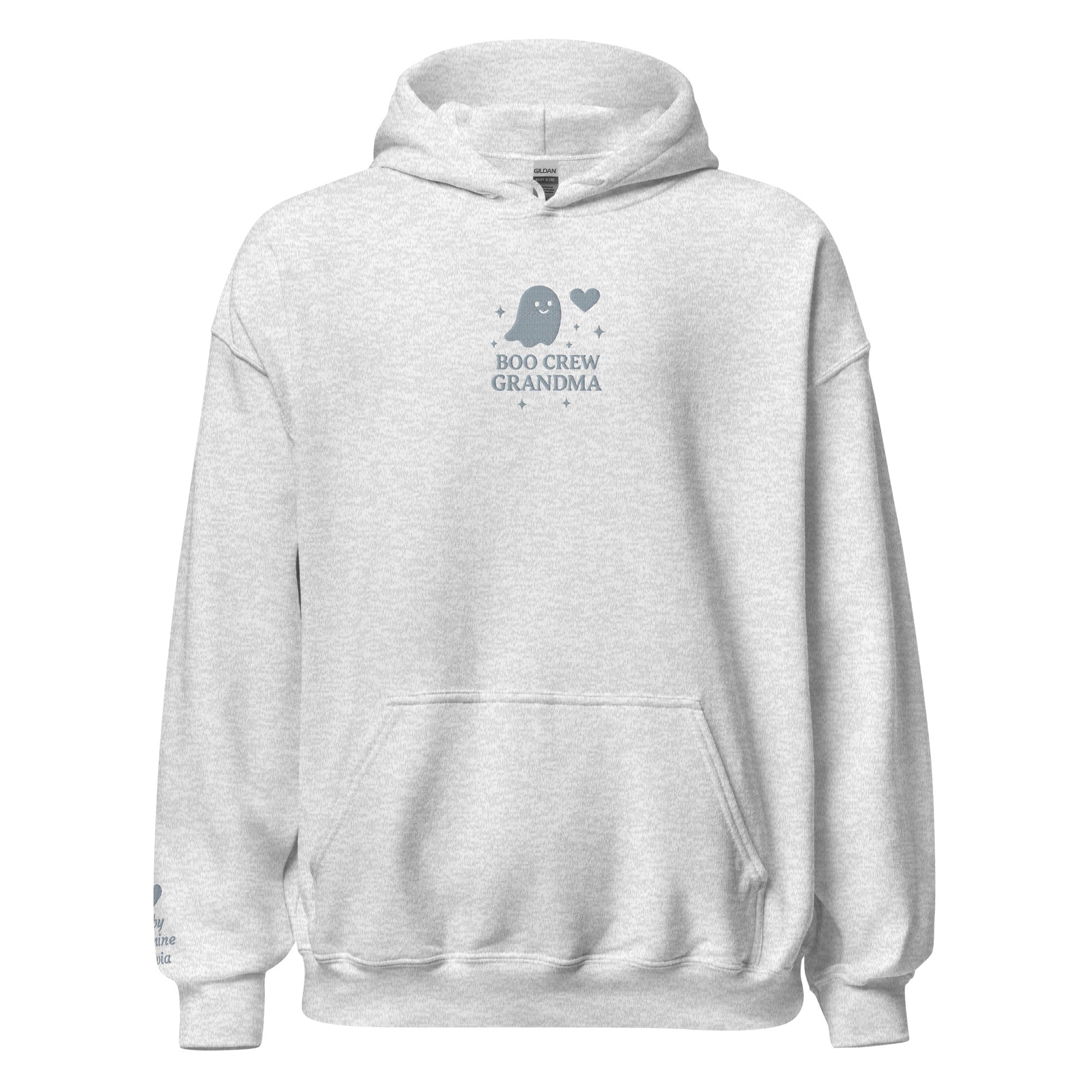 Boo Crew Grandma Hoodie – Personalized Embroidered Hoodie, Halloween Family Gift
