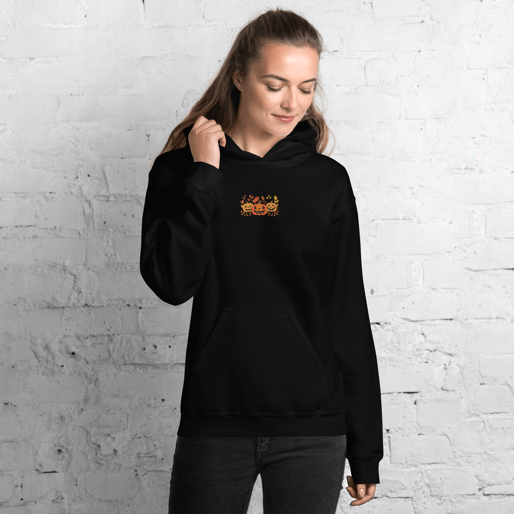 Jack-O-Lanterns & Fall Autumn Leaves Unisex Hoodie