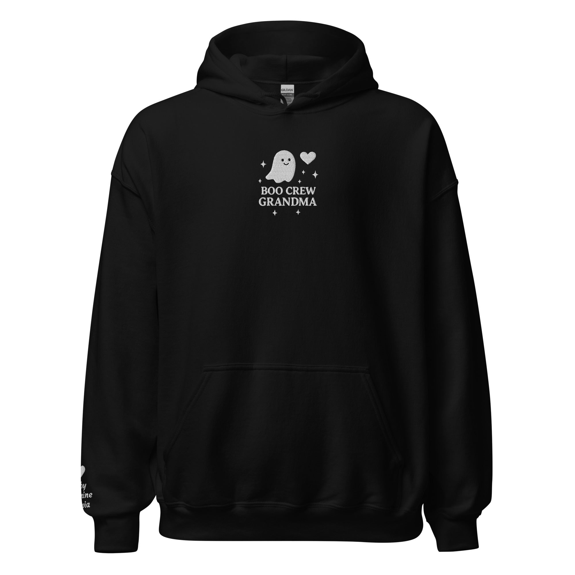 Boo Crew Grandma Hoodie – Personalized Embroidered Hoodie, Halloween Family Gift