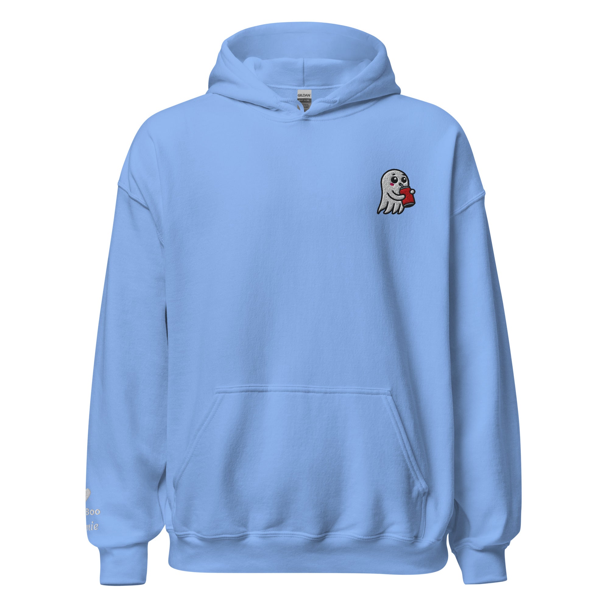 Ghost Sipping Soda Halloween Embroidered Unisex Hoodie
