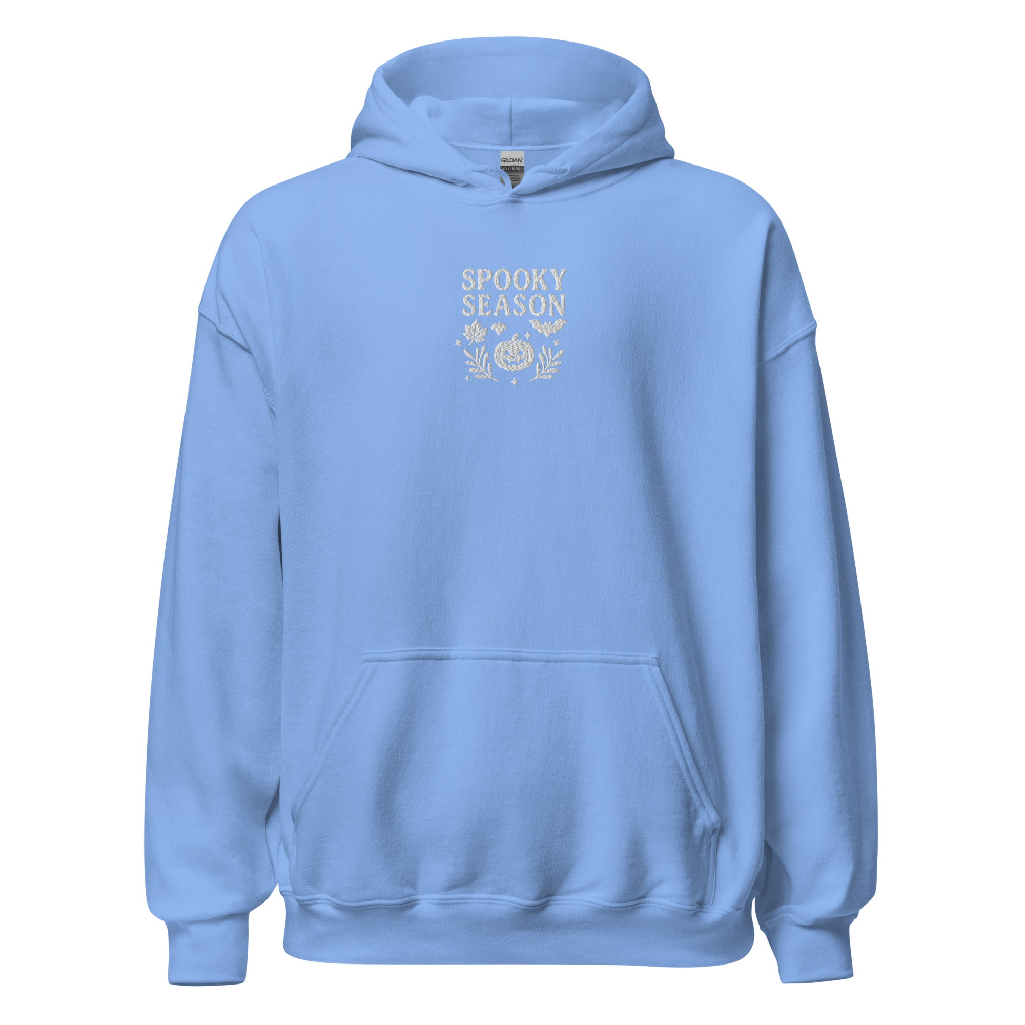 Spooky Season Pumpkin & Bat Hoodie – Personalized Embroidered Hoodie, Halloween Fall Gift