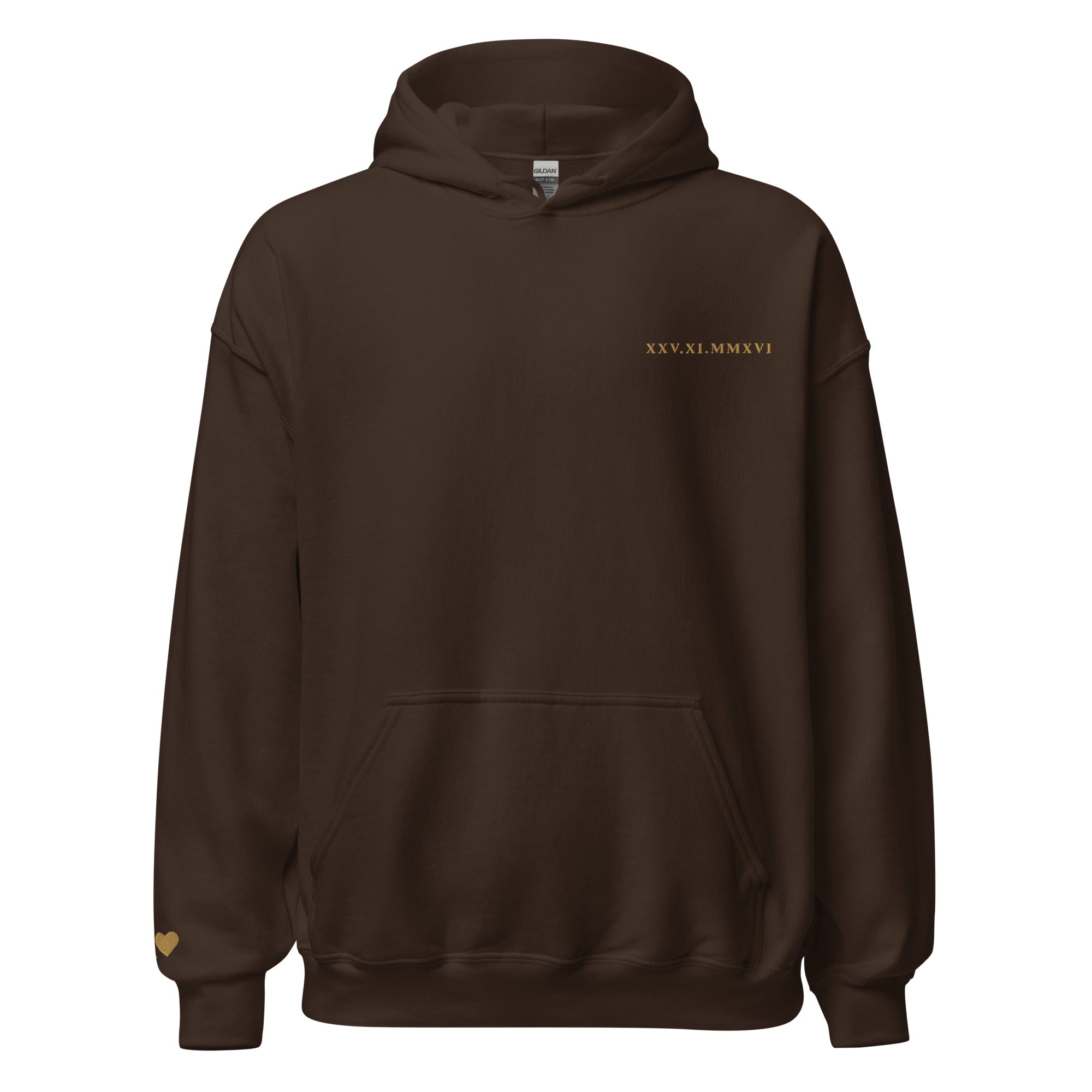 Roman Numeral Date Hoodie – Personalized Embroidered Hoodie, Couples or Friend Gift