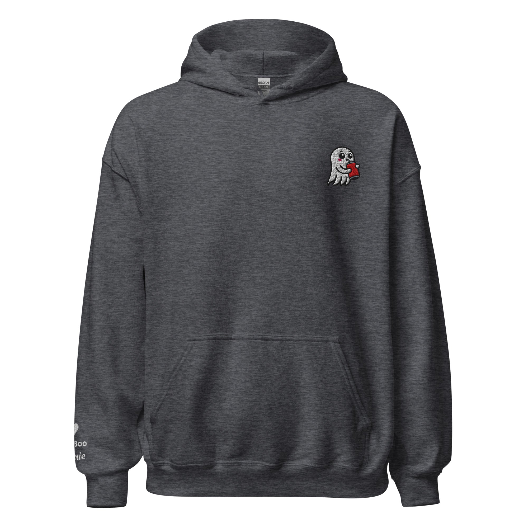 Ghost Sipping Soda Halloween Embroidered Unisex Hoodie