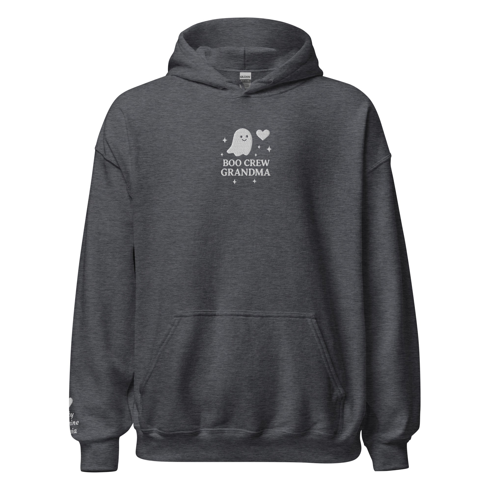 Boo Crew Grandma Hoodie – Personalized Embroidered Hoodie, Halloween Family Gift