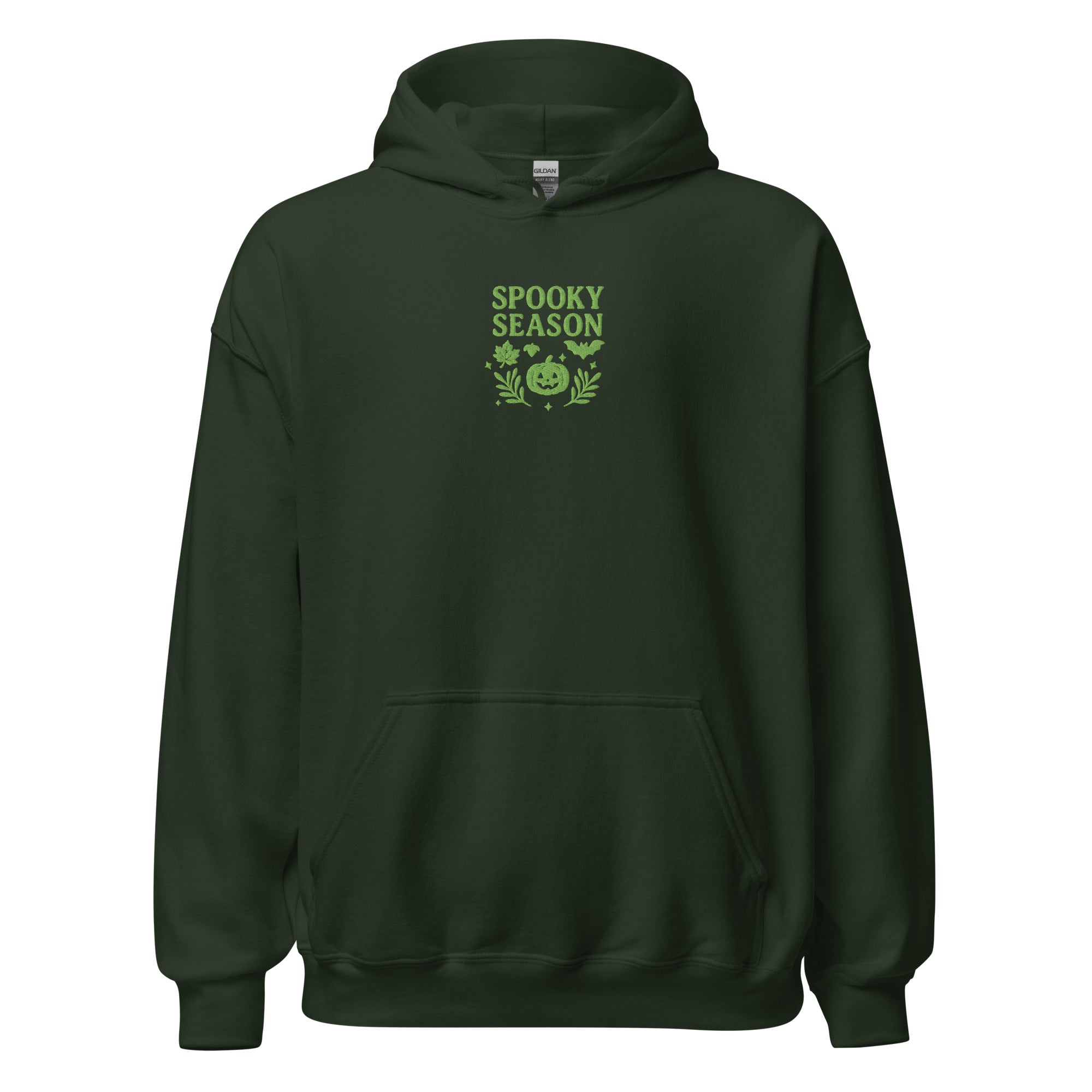 Spooky Season Pumpkin & Bat Hoodie – Personalized Embroidered Hoodie, Halloween Fall Gift