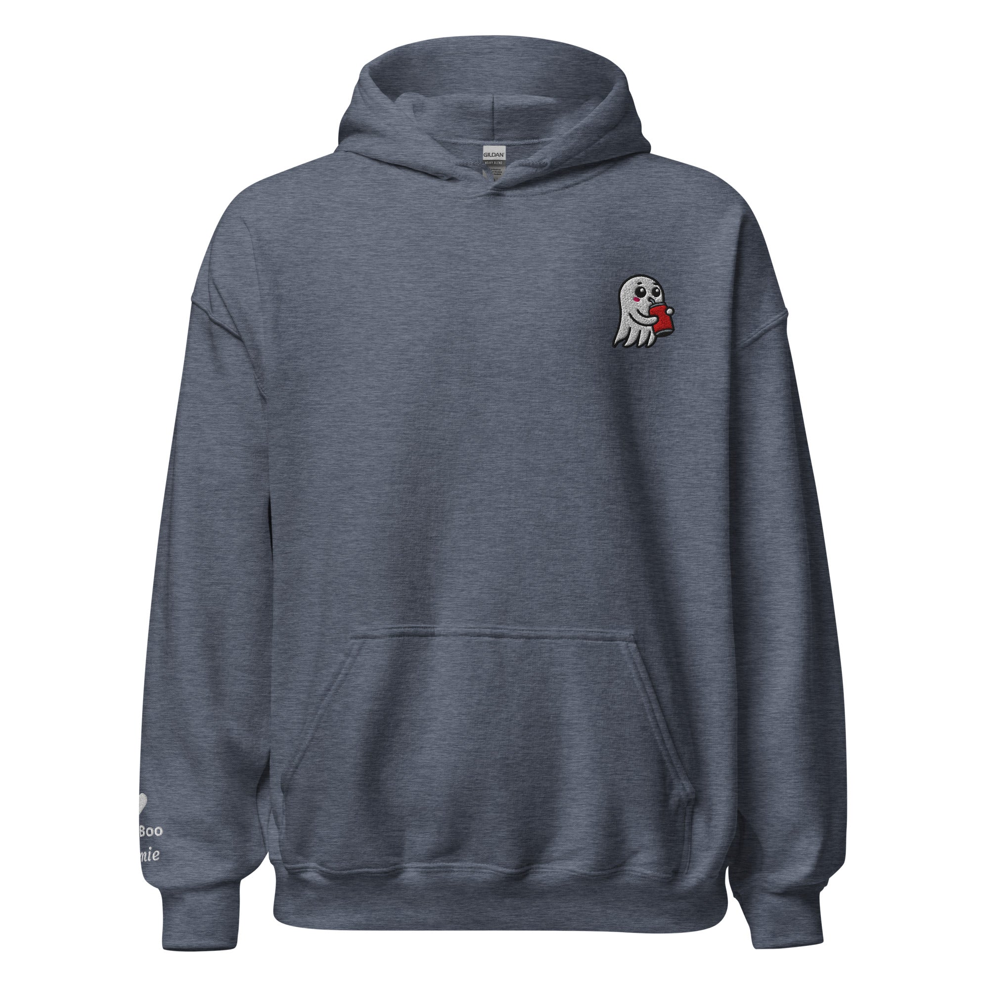 Ghost Sipping Soda Halloween Embroidered Unisex Hoodie