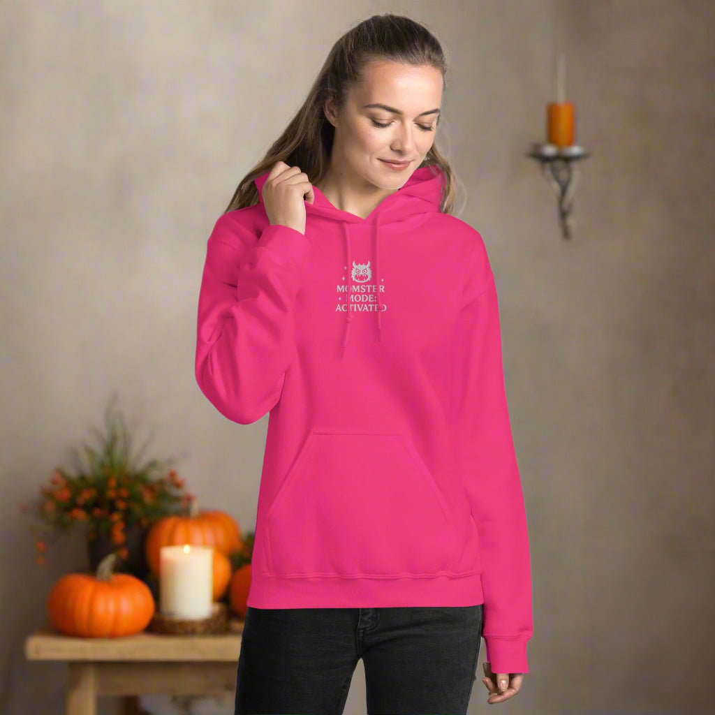Momster Mode Hoodie - Halloween Personalized Embroidered Hoodie, Mother Gift