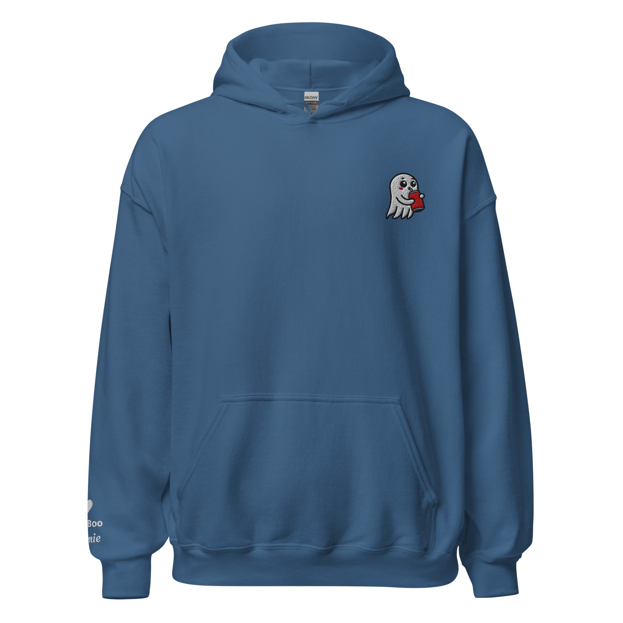 Ghost Sipping Soda Halloween Embroidered Unisex Hoodie