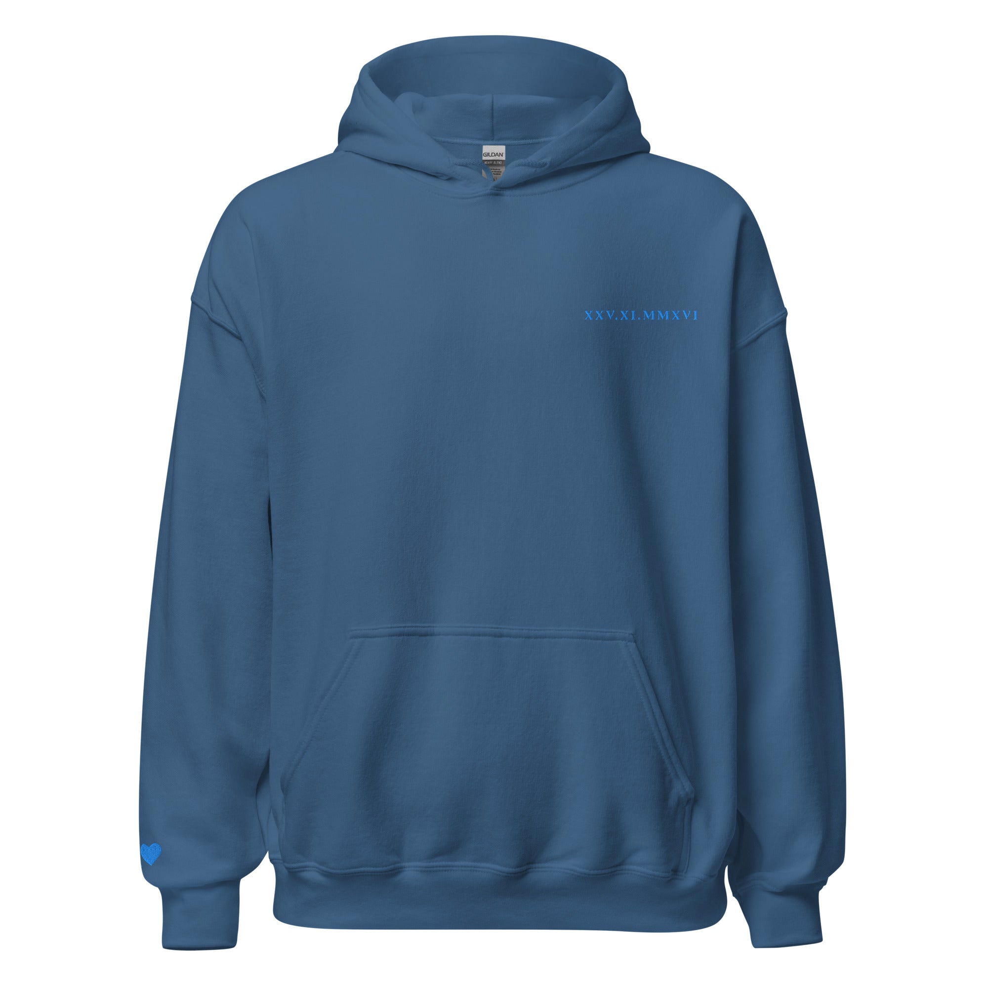 Roman Numeral Date Hoodie – Personalized Embroidered Hoodie, Couples or Friend Gift
