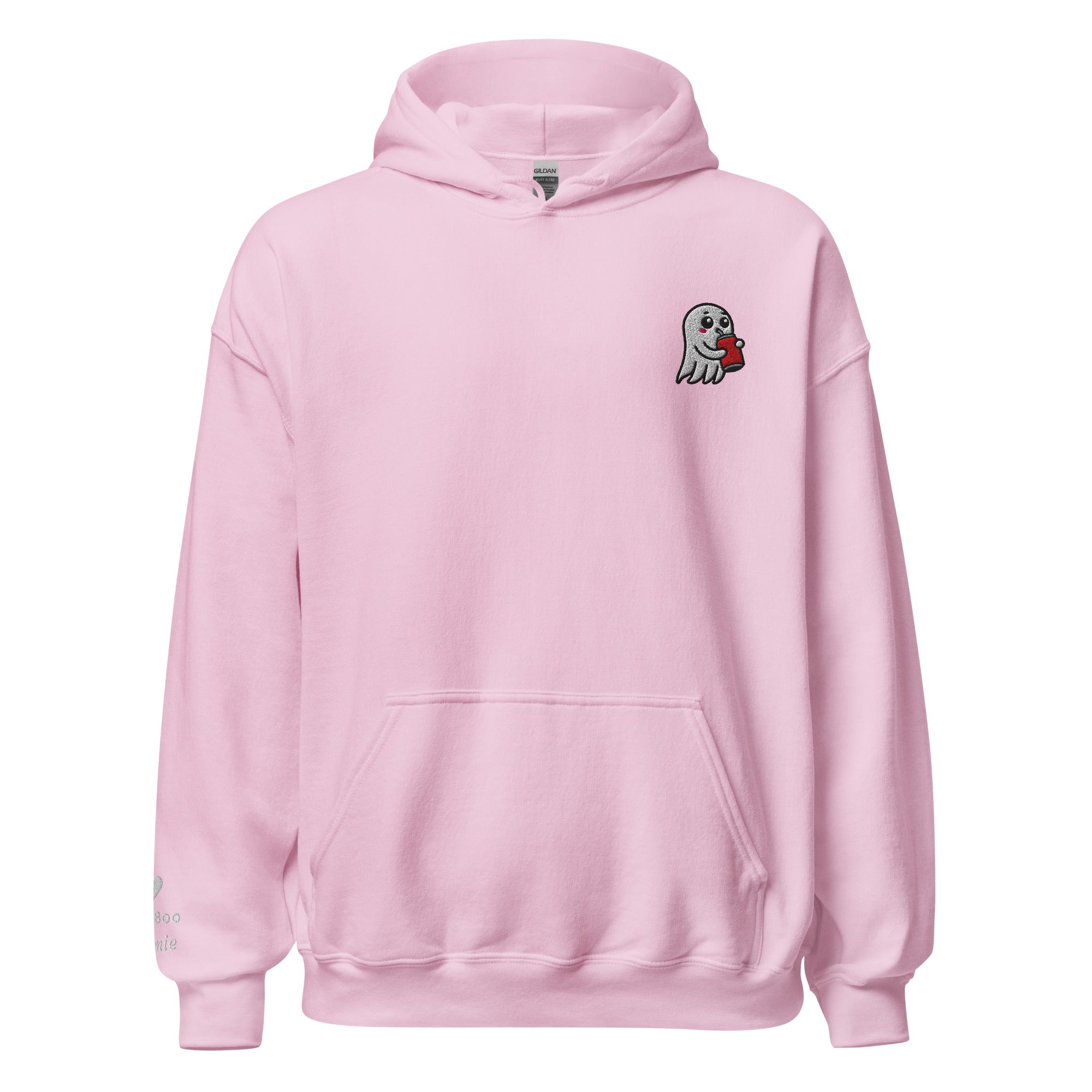 Ghost Sipping Soda Halloween Embroidered Unisex Hoodie