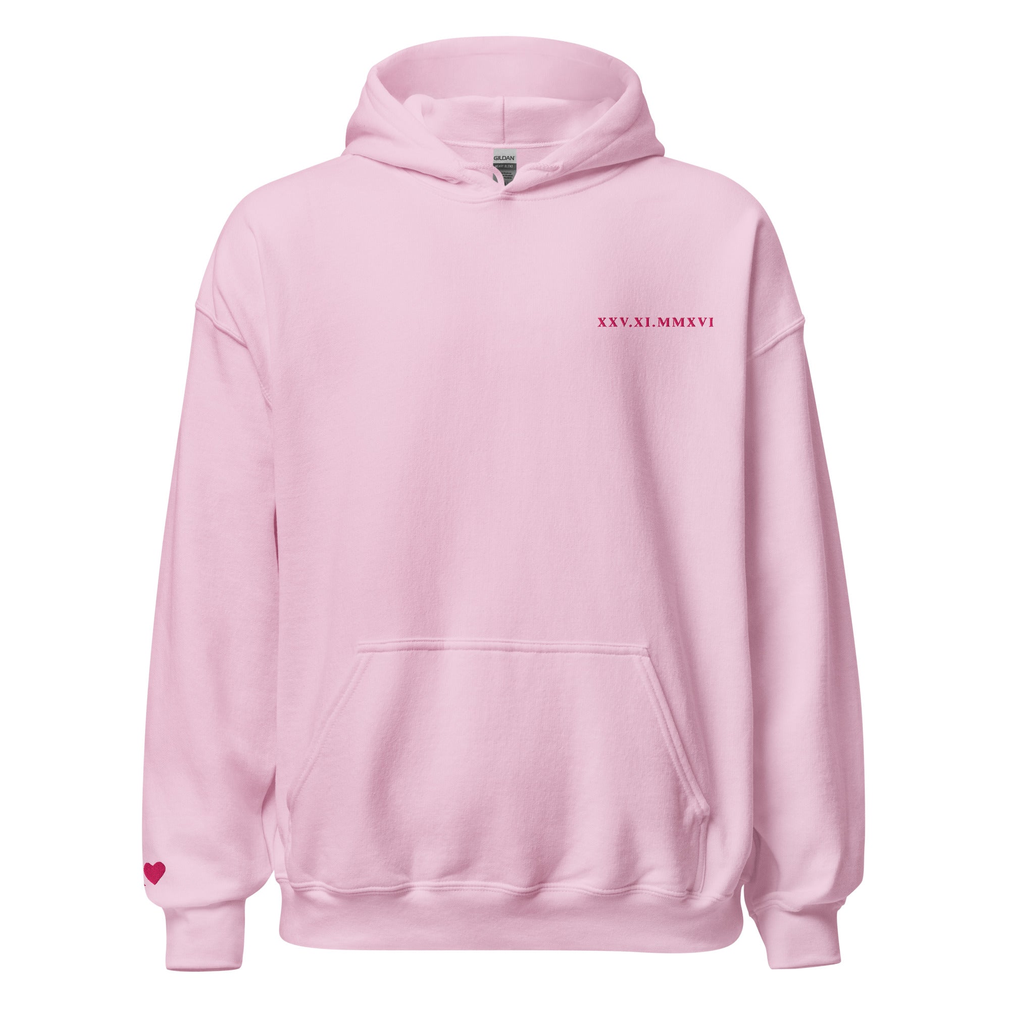 Roman Numeral Date Hoodie – Personalized Embroidered Hoodie, Couples or Friend Gift