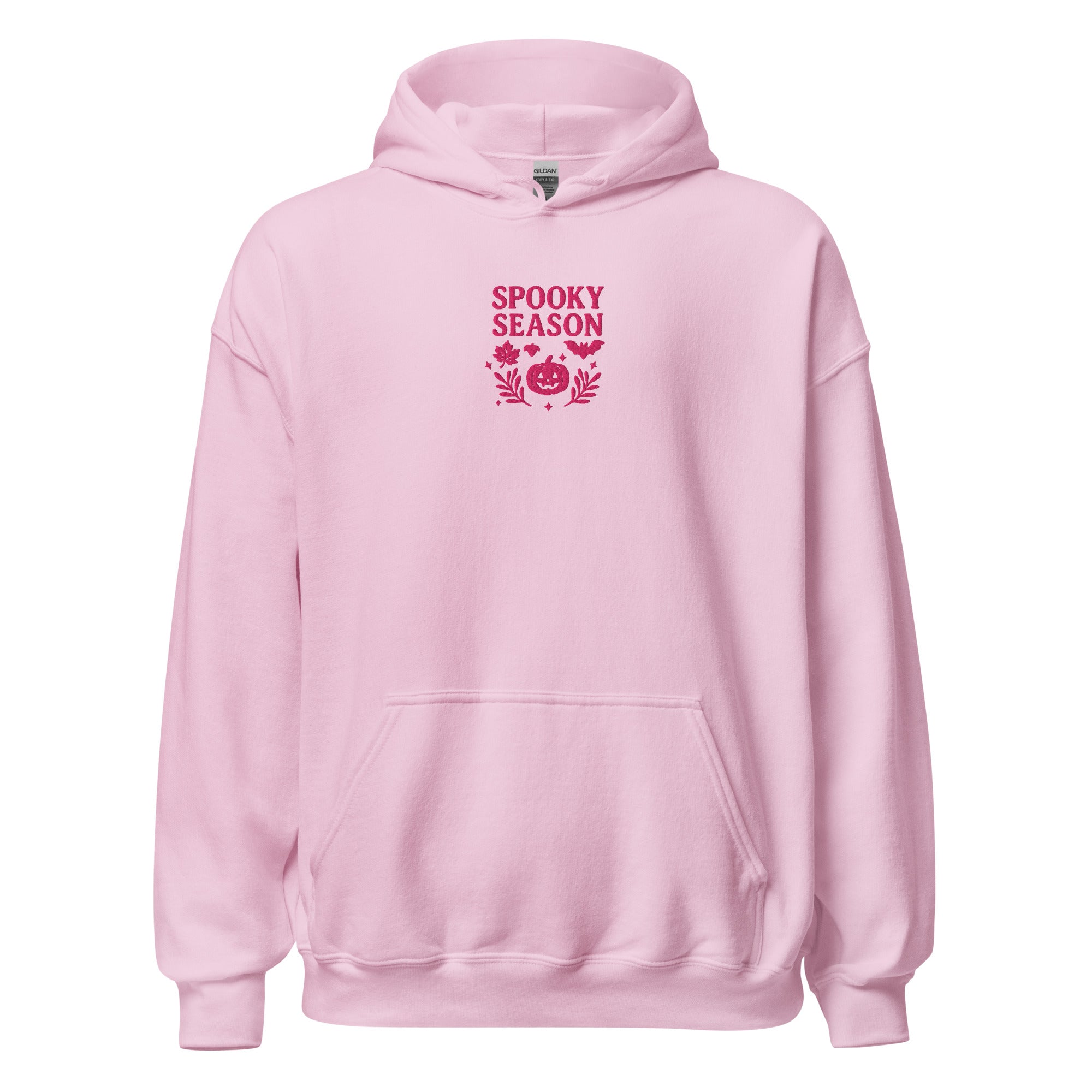 Spooky Season Pumpkin & Bat Hoodie – Personalized Embroidered Hoodie, Halloween Fall Gift