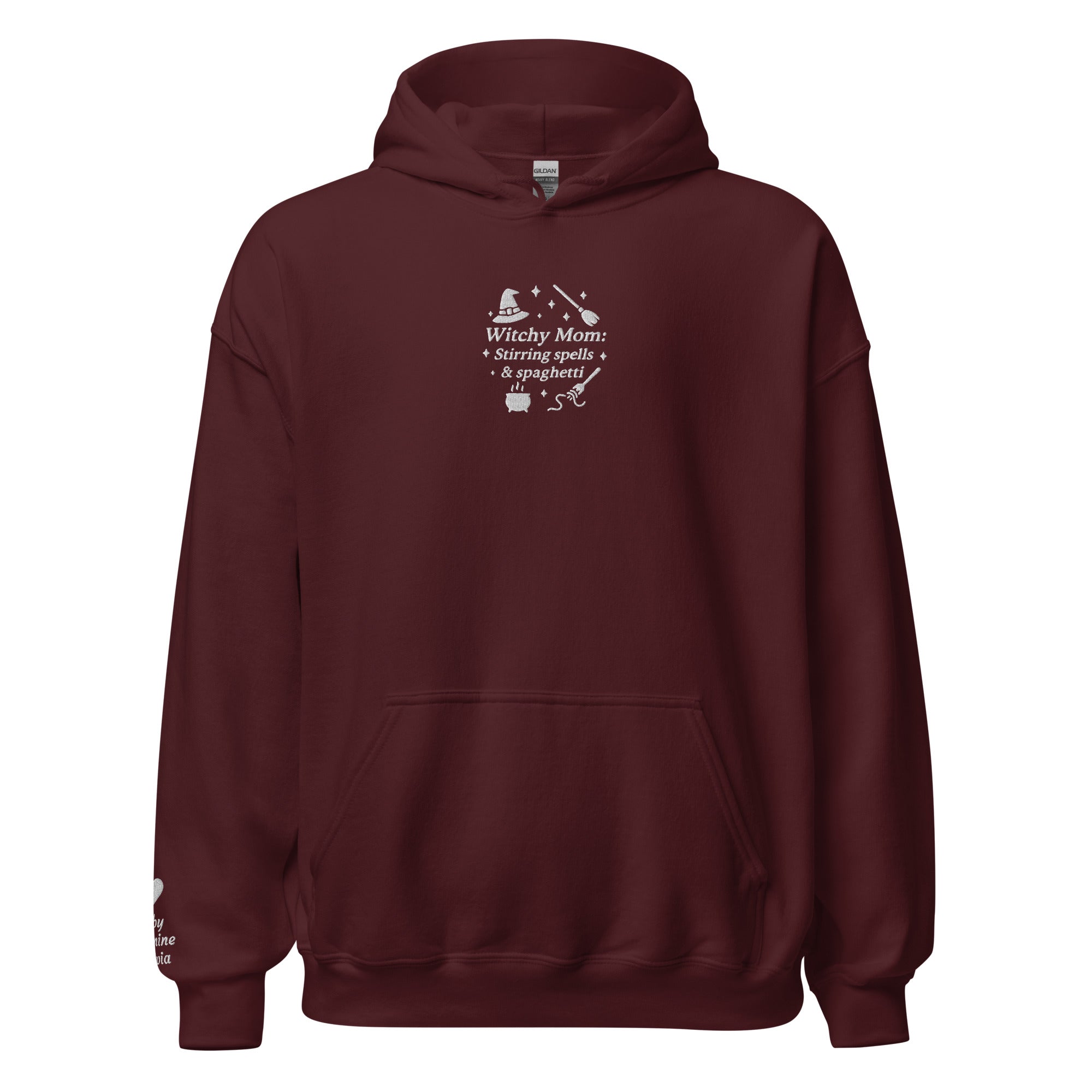 Witchy Mom Hoodie – Personalized Embroidered Hoodie, Funny Halloween Gift