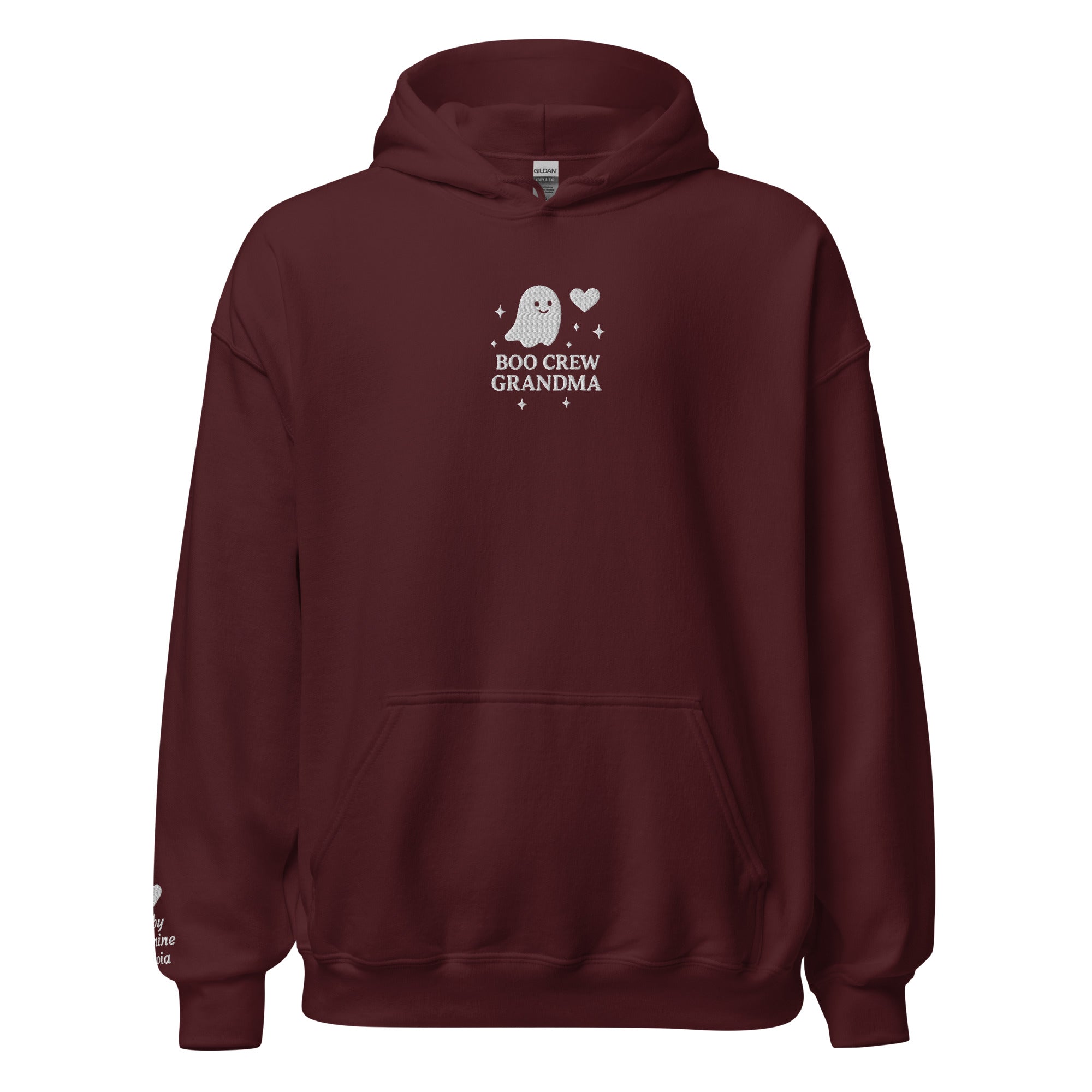 Boo Crew Grandma Hoodie – Personalized Embroidered Hoodie, Halloween Family Gift