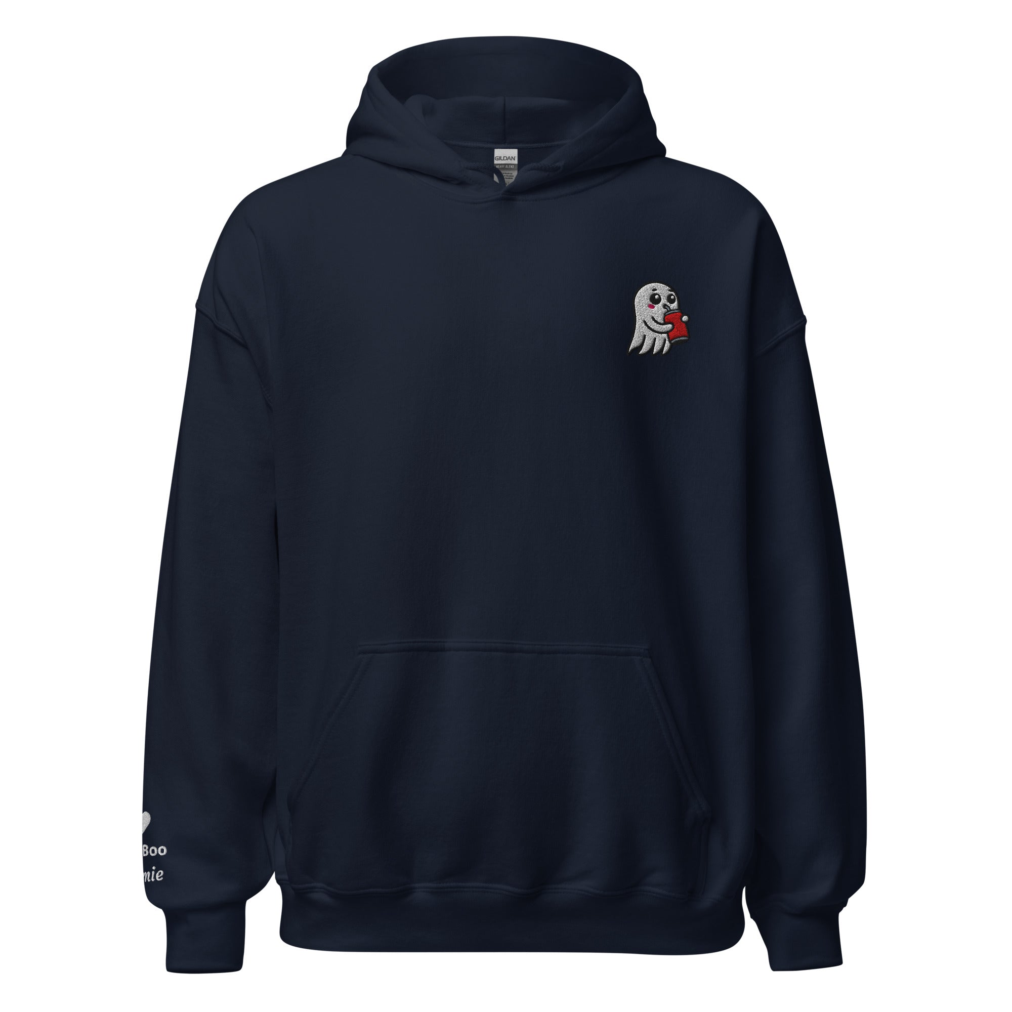 Ghost Sipping Soda Halloween Embroidered Unisex Hoodie