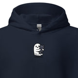 Ghost & Black Cat Hoodie – Graphic Printed Sweatshirt, Halloween Gift