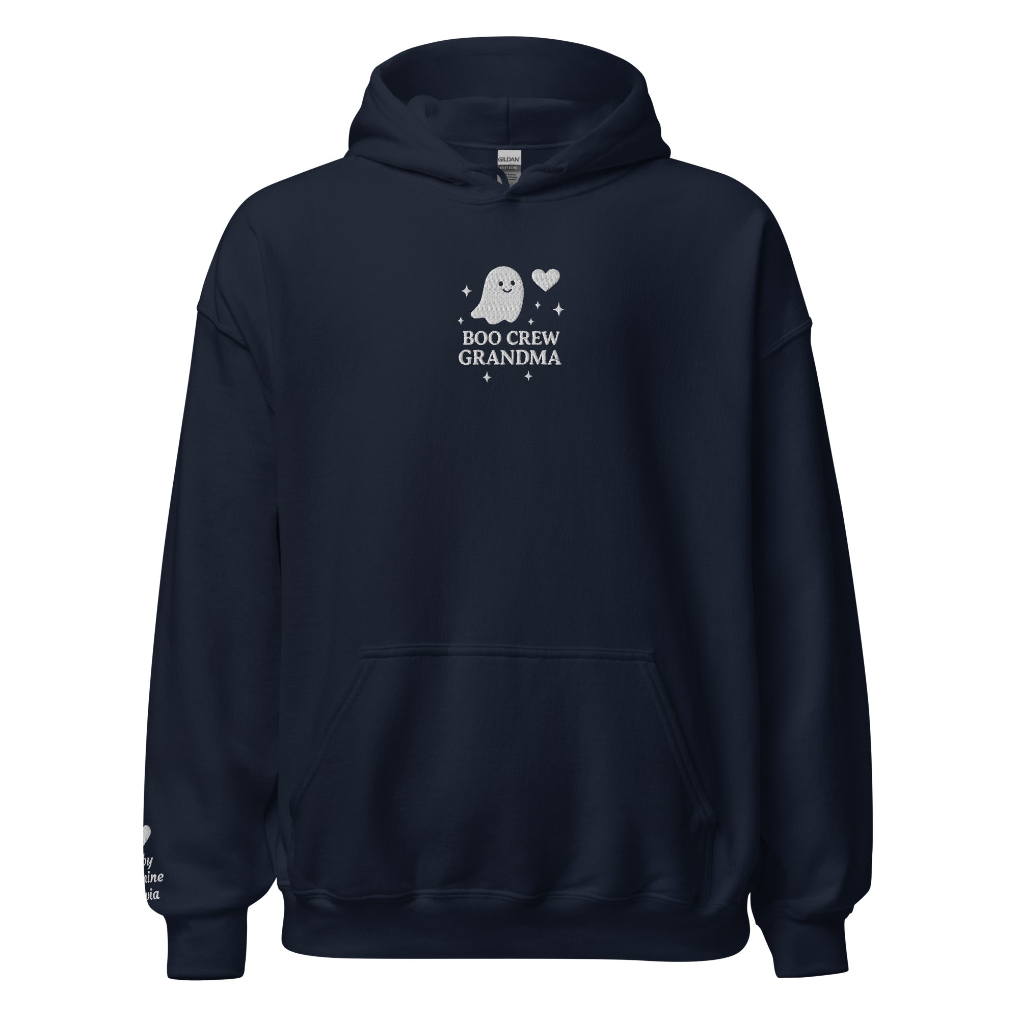 Boo Crew Grandma Hoodie – Personalized Embroidered Hoodie, Halloween Family Gift