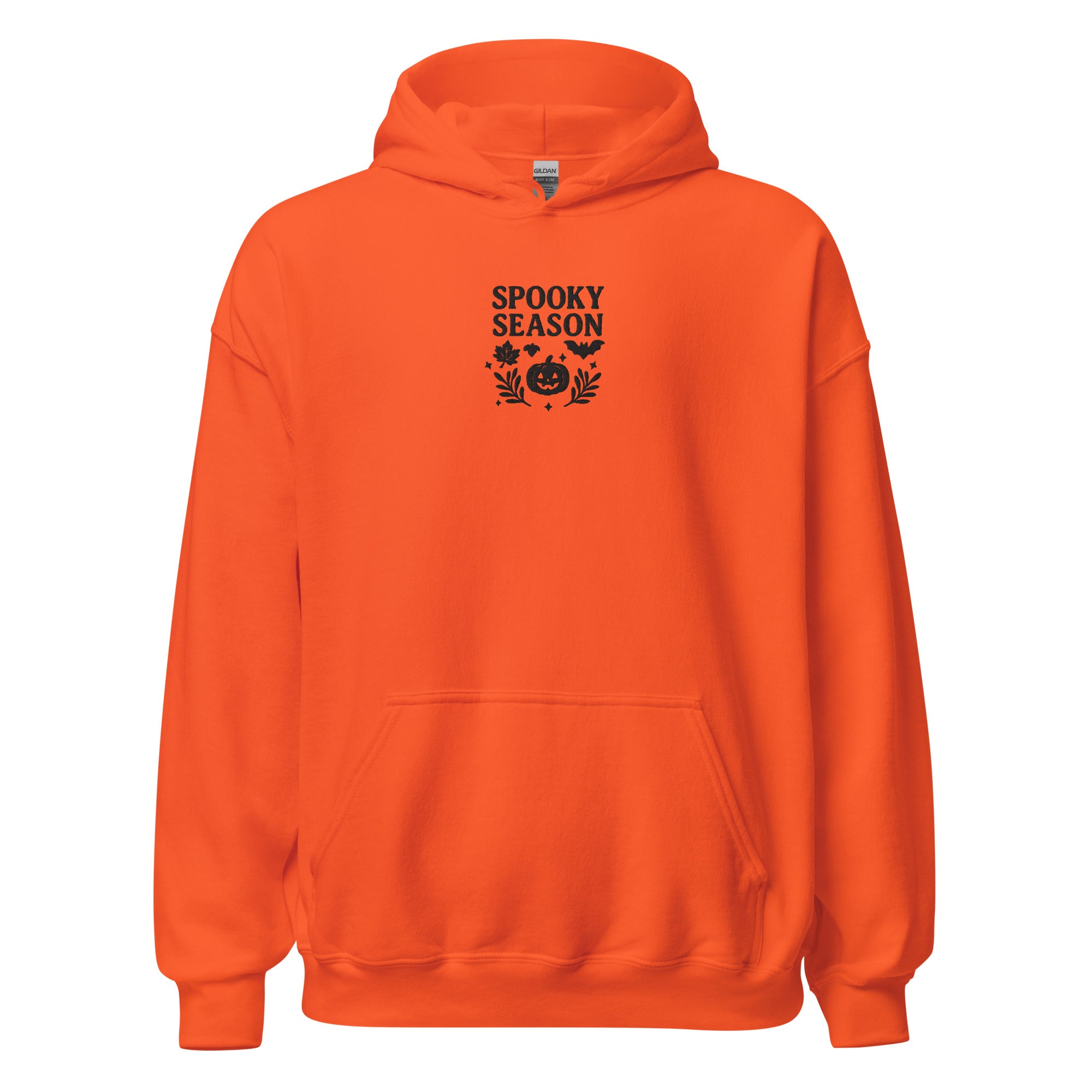 Spooky Season Pumpkin & Bat Hoodie – Personalized Embroidered Hoodie, Halloween Fall Gift